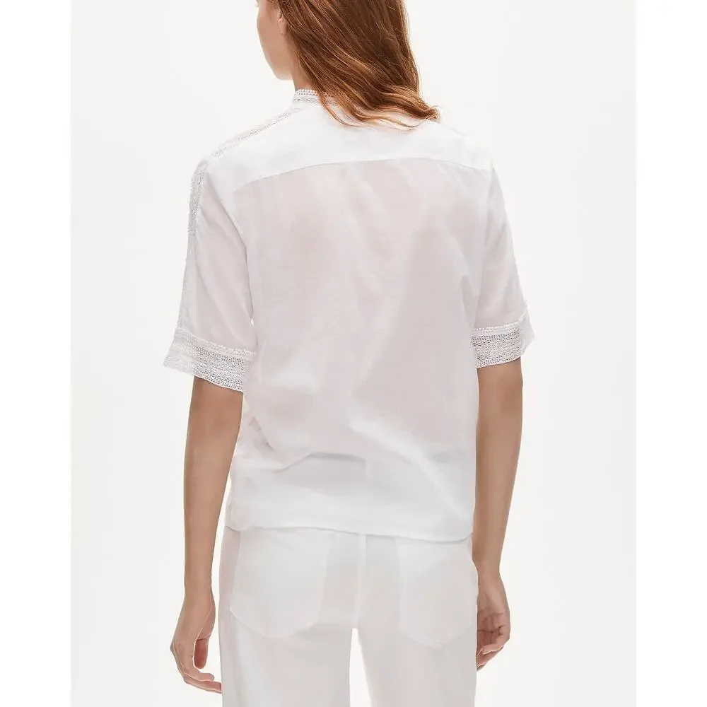 J.Crew Embroidered lace-trim button-up shirt White 2